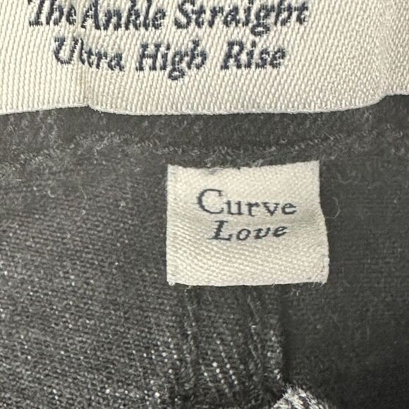 Abercrombie Fitch Curve Love Ultra High Rise Ankle Straight Jean Womens 25 Black - Picture 12 of 14